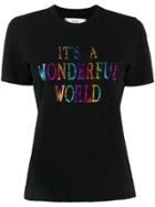 Alberta Ferretti It's A Wonderful World Print T-shirt - Black