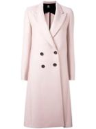 Ps By Paul Smith Peaked Lapel Mid Coat, Women's, Size: 42, Pink/purple, Viscose/polyamide/virgin Wool/cashmere