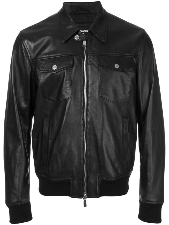 Dsquared2 - Bomber Jacket - Men - Cotton/polyamide/polyester/lamb Nubuck Leather - 50, Black, Cotton/polyamide/polyester/lamb Nubuck Leather
