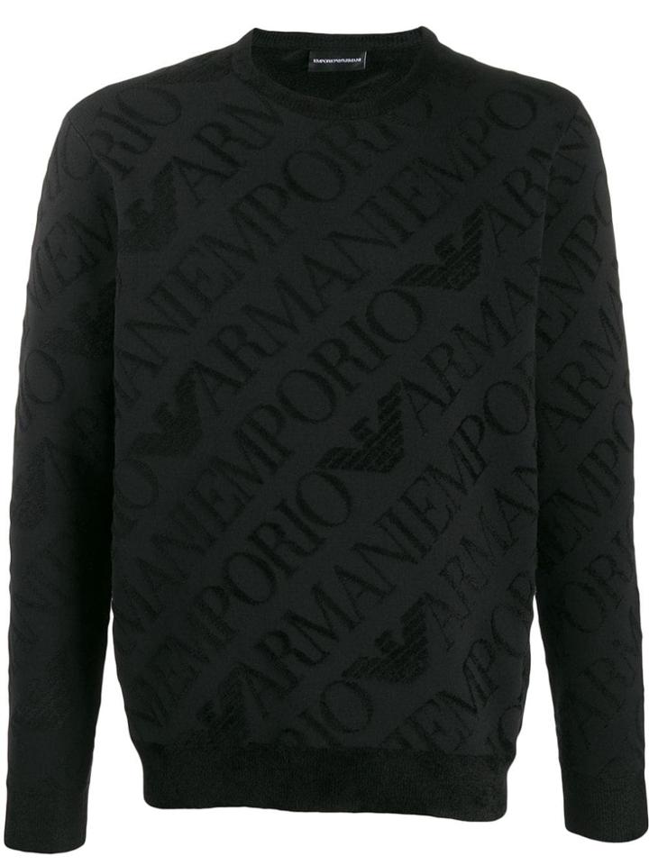 Emporio Armani Eagle Jacquard Sweatshirt - Black