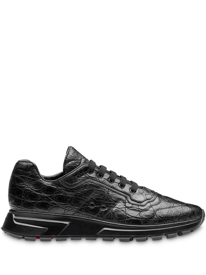 Prada Monochrome Lace-up Sneakers - Black