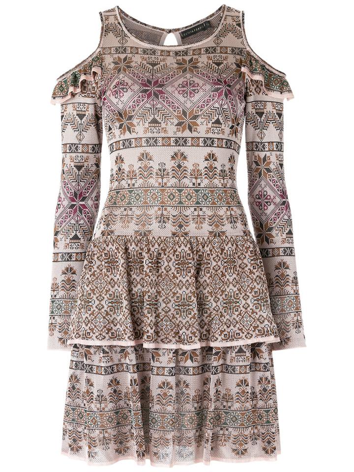 Knit Ruffled Dress - Women - Viscose - M, White, Viscose, Cecilia Prado