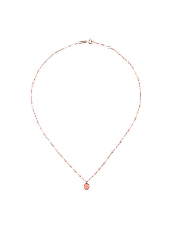 Gigi Clozeau Salmon Pink Rg Diamond And Rose Gold Necklace - Yellow