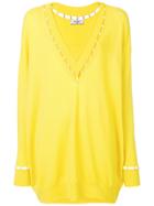 Givenchy Faux Pearl Trim Jumper - Yellow