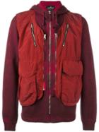 'over Dyed' Hoodie, Men's, Size: Large, Red, Cotton/polyamide/polyurethane Resin, Stone Island Shadow Project