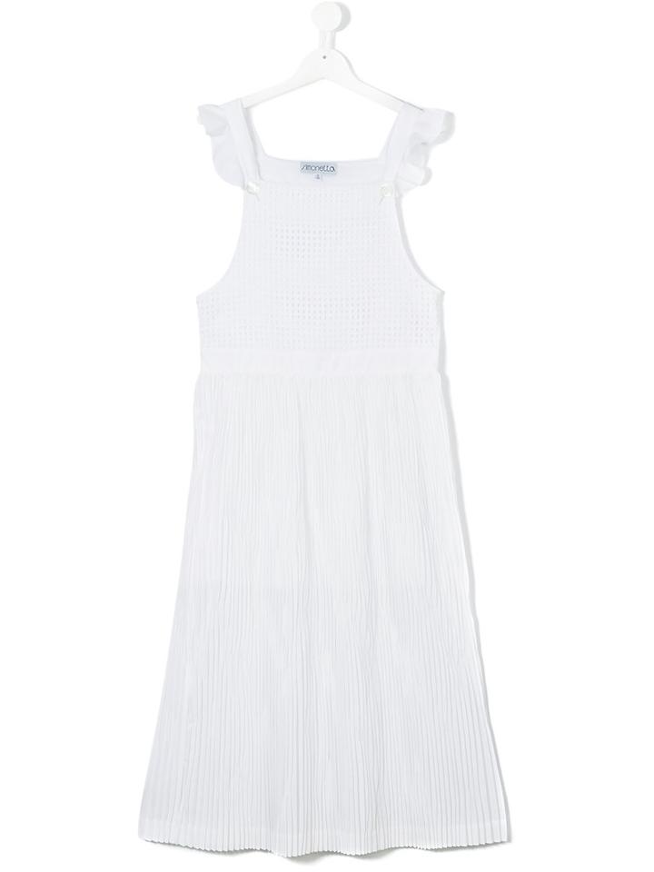 Flared Long Dress - Kids - Cotton - 14 Yrs, White, Simonetta