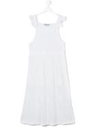 Flared Long Dress - Kids - Cotton - 14 Yrs, White, Simonetta