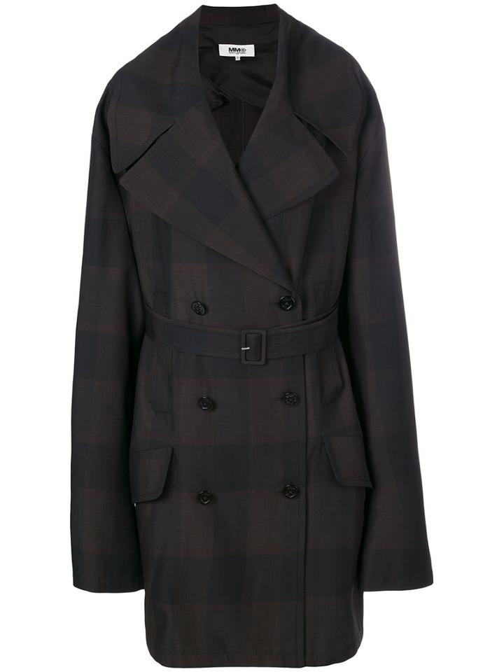 Mm6 Maison Margiela - Oversized Sleeve Coat - Women - Polyester/viscose - 38, Black, Polyester/viscose