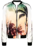 Balmain Palm Tree Bomber Jacket - Neutrals