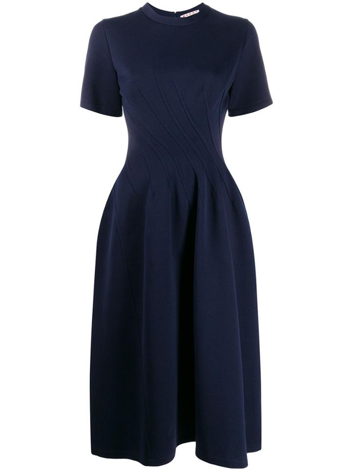 Marni Shortsleeved Flared Dress - Blue
