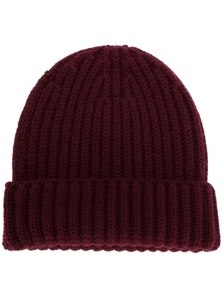 Danielapi Ribbed Beanie - Pink & Purple