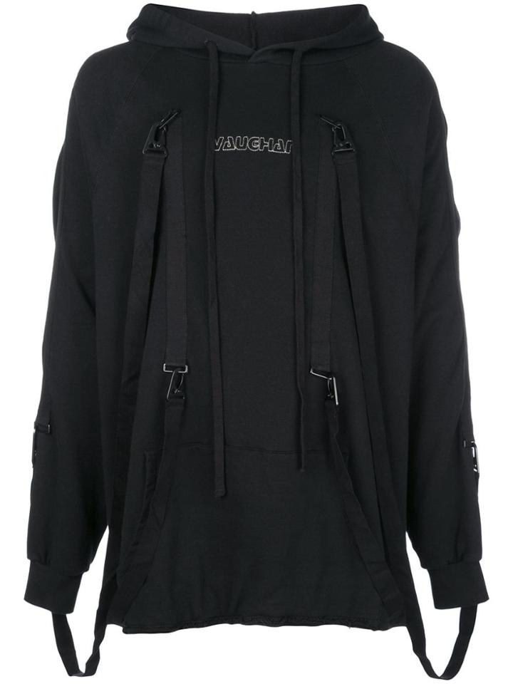 Komakino Buckle Appliqué Hoodie - Black