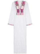 Celia Dragouni Celia Embroidered Cotton Maxi Dress - White