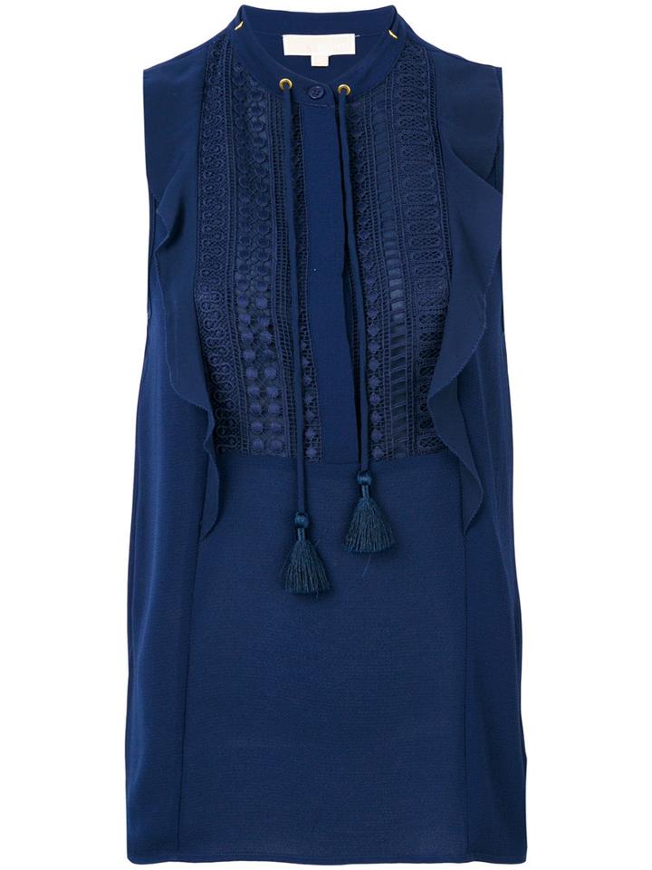 Michael Michael Kors - Crepe Top - Women - Polyester/spandex/elastane - M, Blue, Polyester/spandex/elastane
