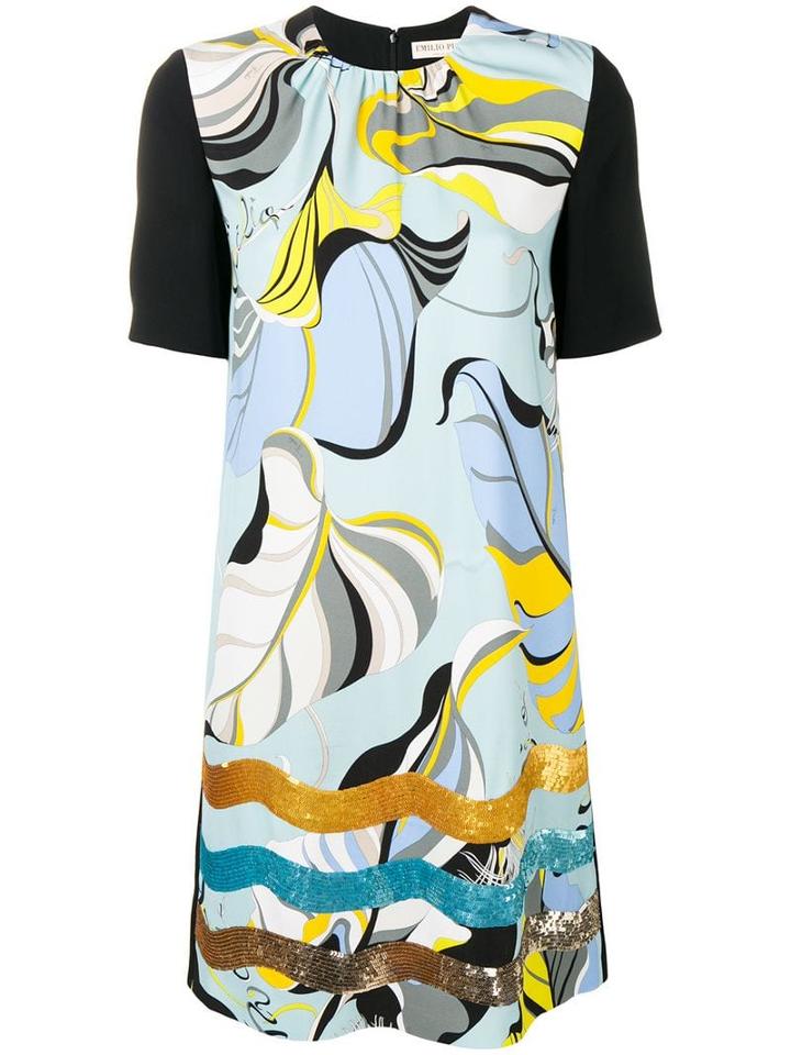 Emilio Pucci Frida Print Sequin Embroidered Mini Dress - White