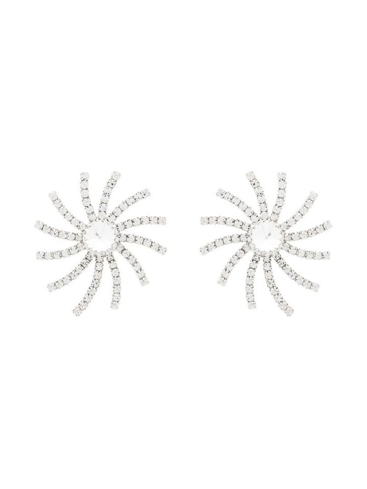 Alessandra Rich Crystal Star Clip-on Earrings - Silver