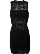 Versace Open Knit Pattern Dress, Women's, Size: 38, Black, Viscose/polyester