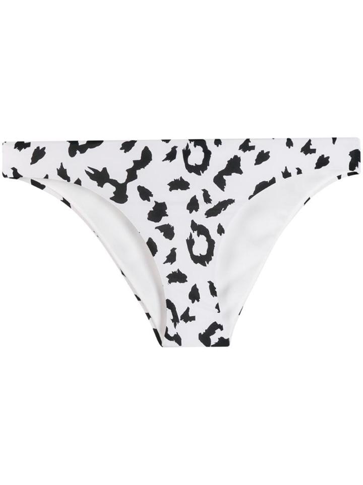Self-portrait Monochrome Leopard Bikini Bottom - White