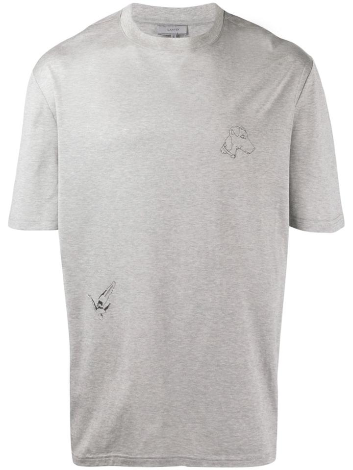 Lanvin Illustration Print T-shirt - Grey