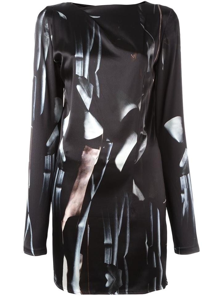 Ann Demeulemeester Asymmetric Drape Dress, Women's, Size: 38, Black, Silk/spandex/elastane