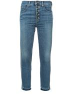 Veronica Beard Side Stripe Cropped Jeans - Blue