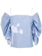 Martha Medeiros Sula Lace Detail Blouse - Azul/branco