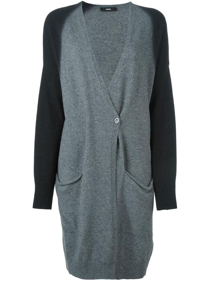 Diesel 'tonal Ank' Cardigan, Women's, Size: Small, Grey, Nylon/wool
