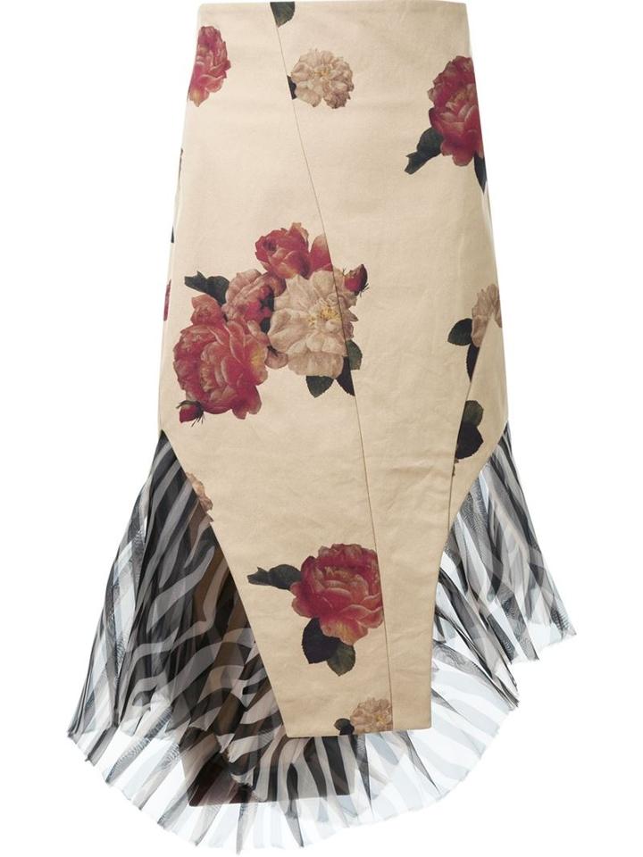 Awake Floral Print Panelled Skirt
