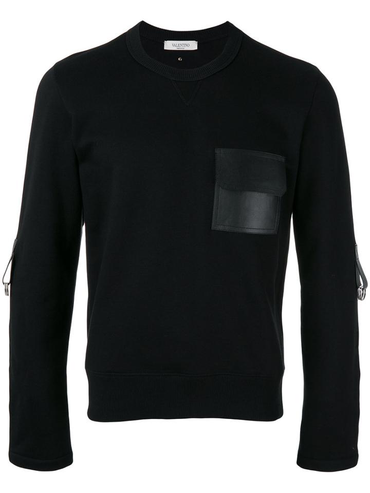 Valentino - Bondage Detailed Sweatshirt - Men - Cotton/polyamide/leather - L, Black, Cotton/polyamide/leather