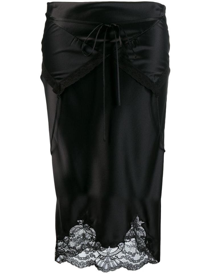 Alexander Wang Tie Fold Over Slip Skirt - Black