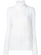 Thom Browne Stripe Back Turtleneck Sweater - White