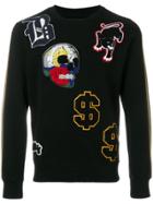 Hydrogen Patch Applique Sweater - Black