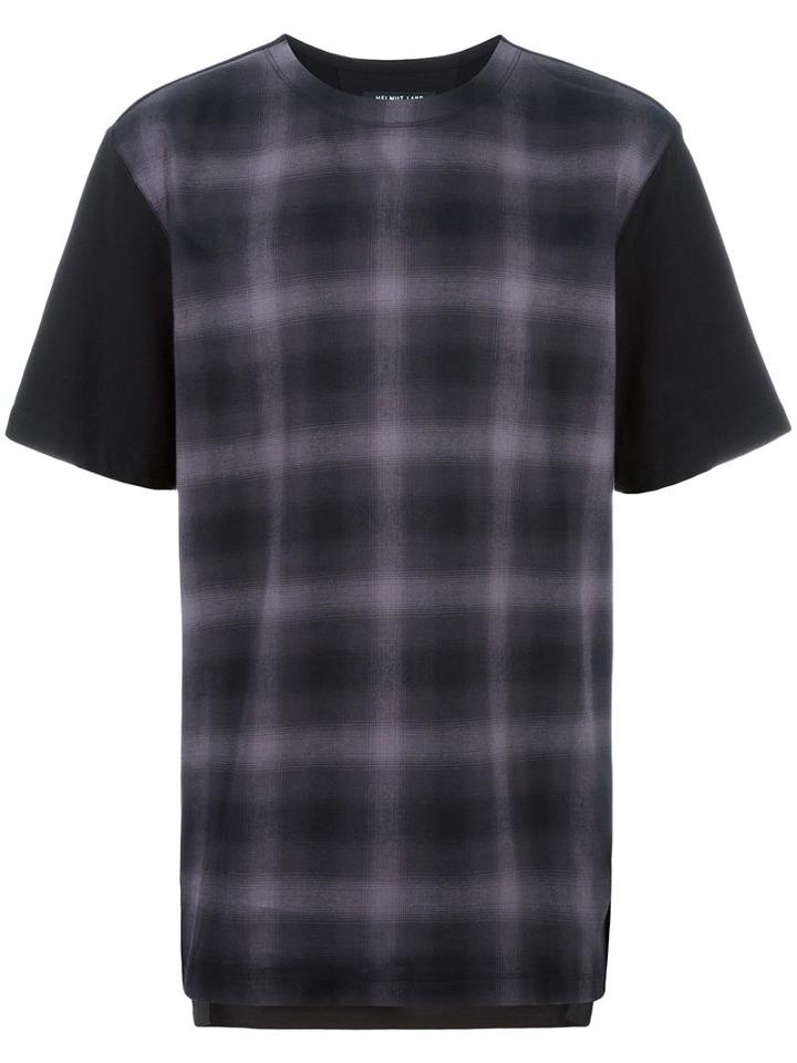 Helmut Lang Plaid T-shirt, Men's, Size: Large, Black, Cotton