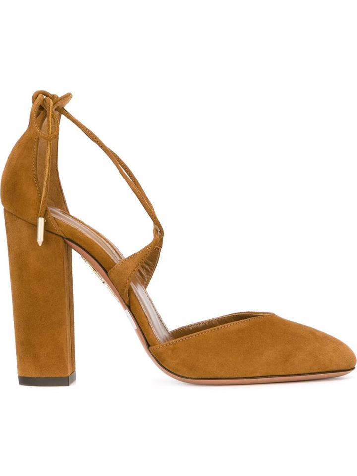Aquazzura Karlie Velkar Sandals, Women's, Size: 39, Nude/neutrals, Suede/leather