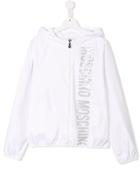 Moschino Kids Teen Logo Print Jacket - White