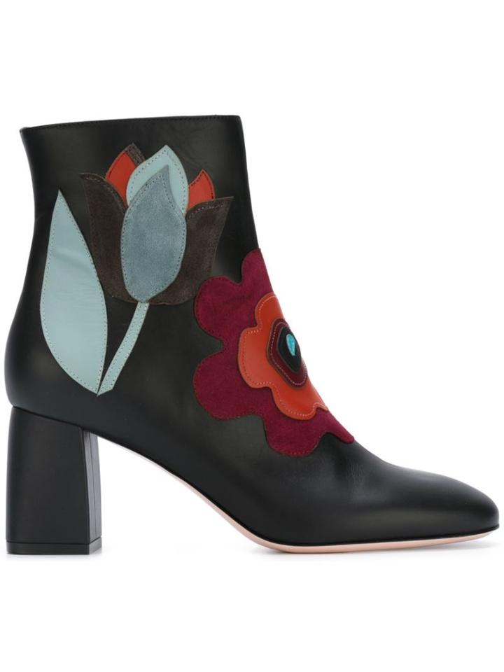 Red Valentino Flower Applique Boots