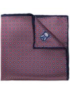 Corneliani Embroidered Logo Square Scarf - Pink & Purple