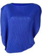 Pleats Please By Issey Miyake - Pleated Blouse - Women - Polyester - 3, Women's, Blue, Polyester
