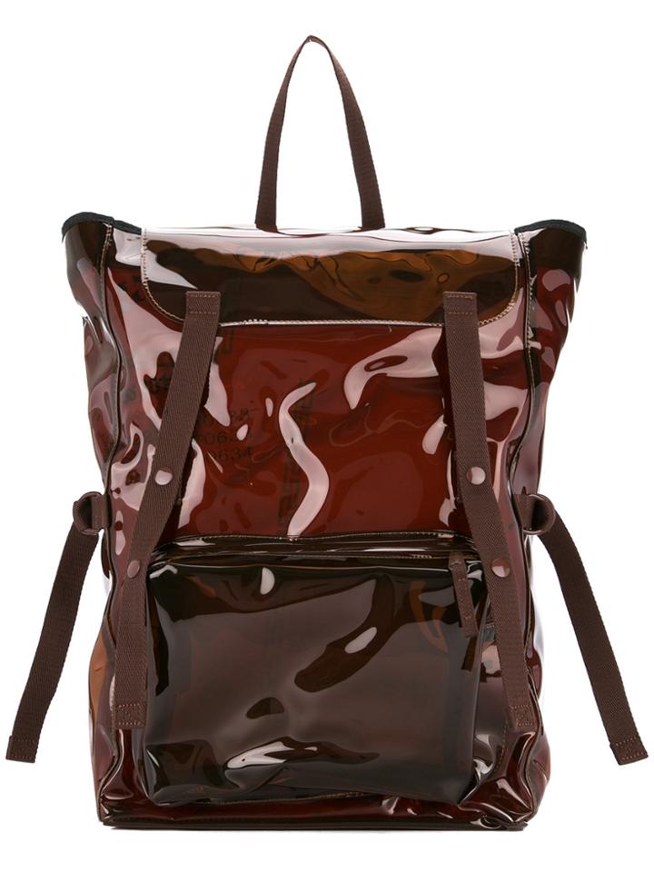 Raf Simons Transparent Patent Backpack - Brown