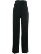 Off-white High-waisted Belted Trousers - Black