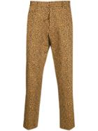 R13 Leopard Printed Cropped Trousers - Nude & Neutrals