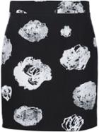 Proenza Schouler Floral Print Mini Skirt, Women's, Size: 6, Black, Cotton/polyamide/spandex/elastane