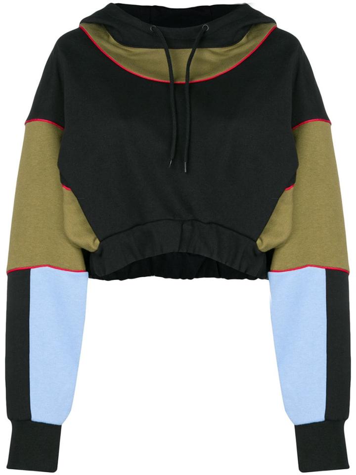 Msgm Cropped Hoodie - Black