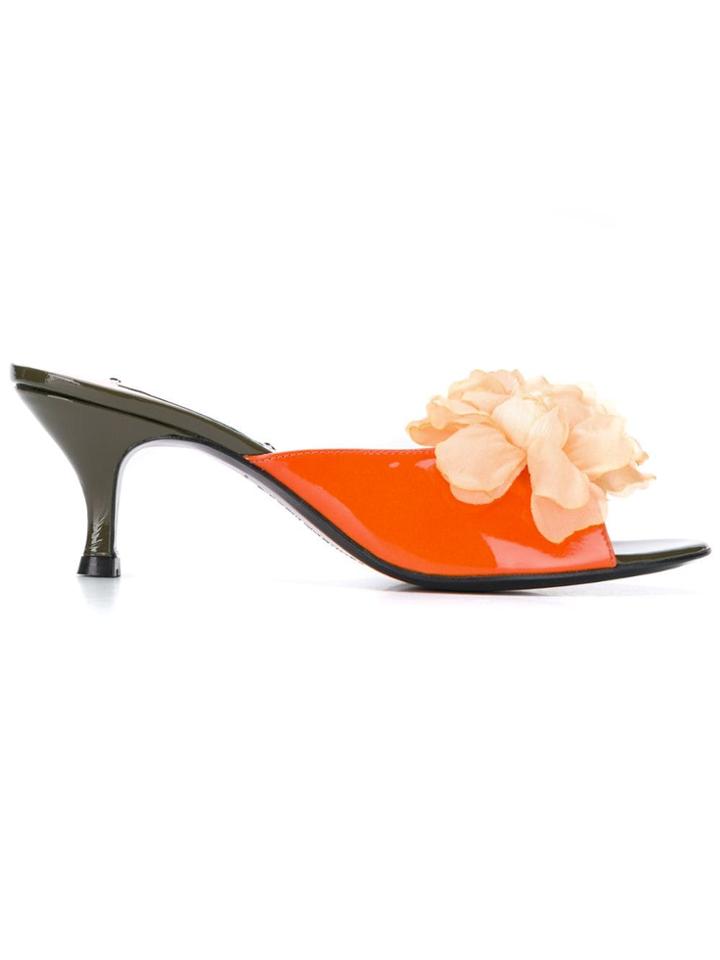 Leandra Medine Floret Mules - Orange