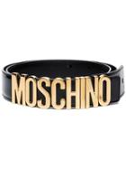 Moschino Black Logo Belt