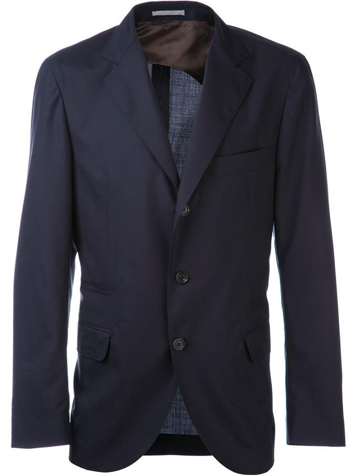 Brunello Cucinelli Travel Jacket, Men's, Size: 50, Blue, Silk/cupro/wool