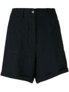Forte Forte - High Waist Shorts - Women - Linen/flax - Ii, Black, Linen/flax