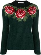Philosophy Di Lorenzo Serafini Rose Intarsia Jumper - Green