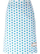 J.w. Anderson Polka Dot Skirt, Women's, Size: 10, Blue, Cotton