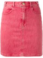 Frame Denim - Retro Denim Skirt - Women - Cotton/polyester/spandex/elastane - 26, Red, Cotton/polyester/spandex/elastane